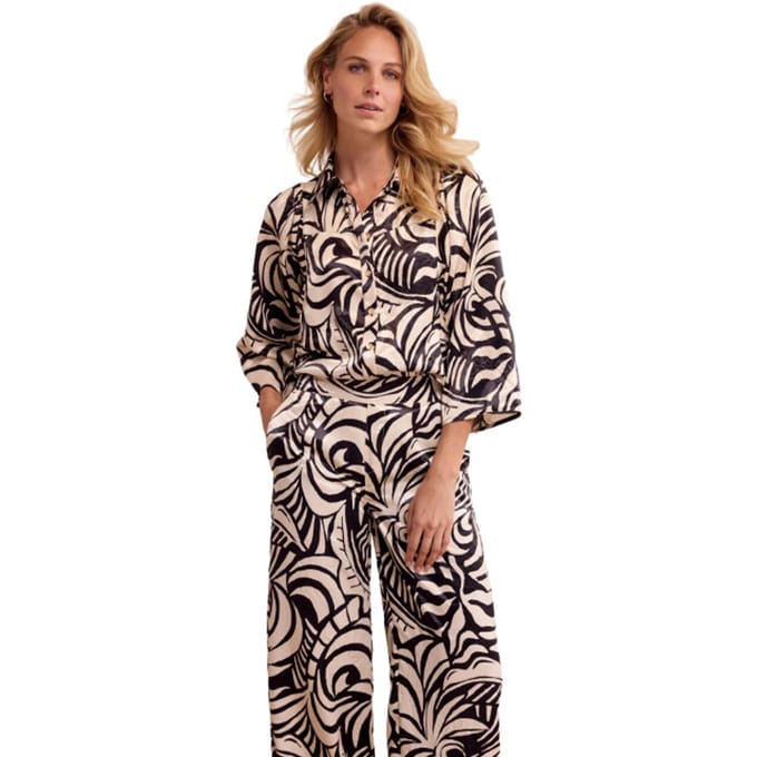 Tramontana Blouse print black & stone