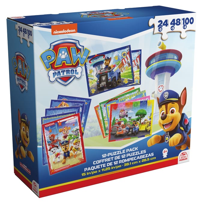 Puzzelpack Paw Patrol 12 Pack  5x24 Pieces, 5x48 Pieces, 2x100 Pieces
