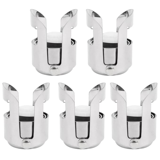 5 stuks zilver roestvrij staal wijnstopper draagbare champagne stopper voor restaurant en hotel white