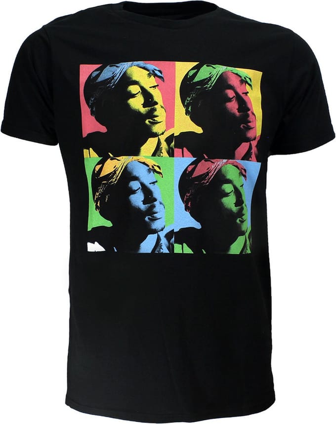 Tupac 2PAC Pop-Art T-Shirt - Officiële Merchandise - L