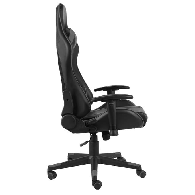 vidaXL - Gamestoel - draaibaar - PVC - grijs