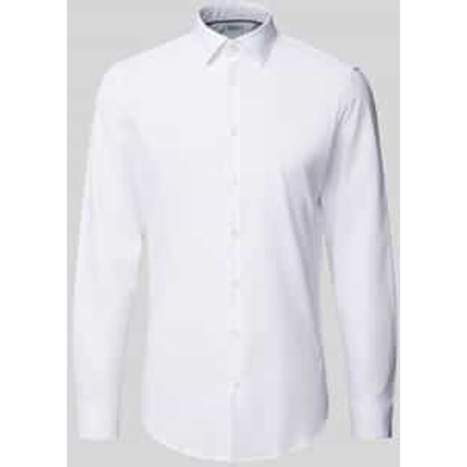 slim fit zakelijk hemd met kentkraag