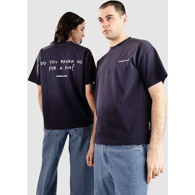 Another Cotton Lab Wanna Go Washed T-Shirt blauw