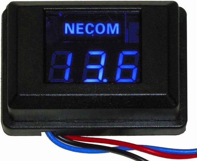 Necom Voltmeter Pf-p12v In-/opbouw Digitaal 12 V Zwart