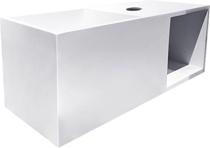 Wiesbaden Julia fontein met nis 54 x 20 x 20 cm solid surface mat wit