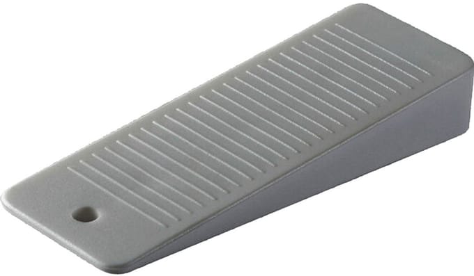 Flexibele siliconen deurstopper - grijs - 9.5x1.6cm - wig-vorm