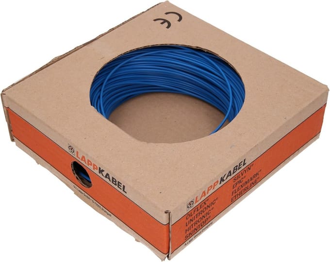 Blauwe Installatiedraad H05V-K 0.5mm Doorsnede 100 Meter Rol