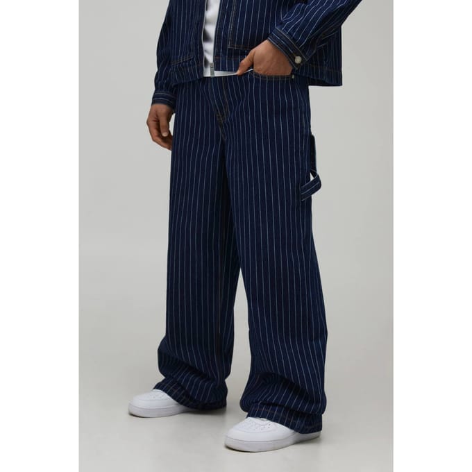 Krijtstreep Timmerman Baggy Fit Jeans | Indigo | Size 32