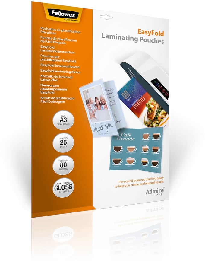 Fellowes Lamineerhoezen Admire Easyfold A3 - 160 micron - 25 stuks