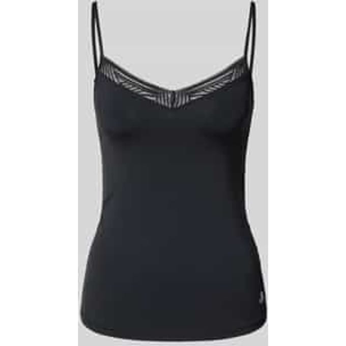 Shaped fit top met bandjes en kant