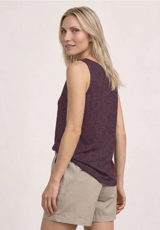 Top met V-hals en glitterdetails