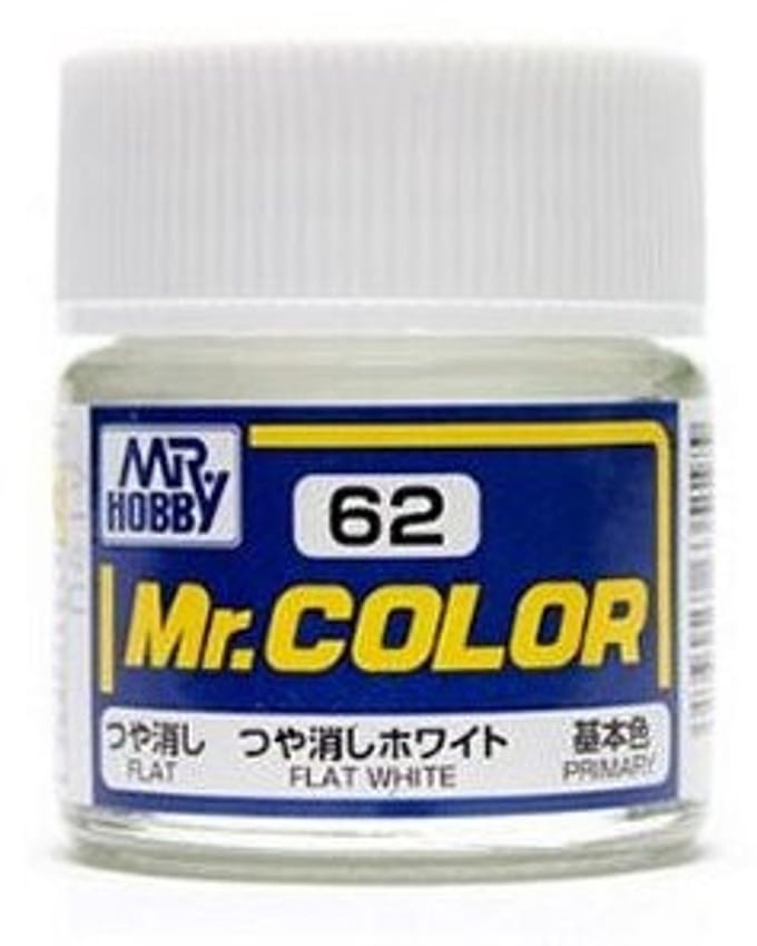 Gunze Mr. Hobby C-062 - Mr. Color 10 ml Flat White - Lacquer Modelbouwverf