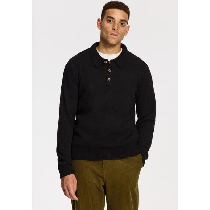 Shiwi Penn Regular Fit Boucle Polo Black Taglia: M | Maglioni a maglia Outlet | Uomo | Nero