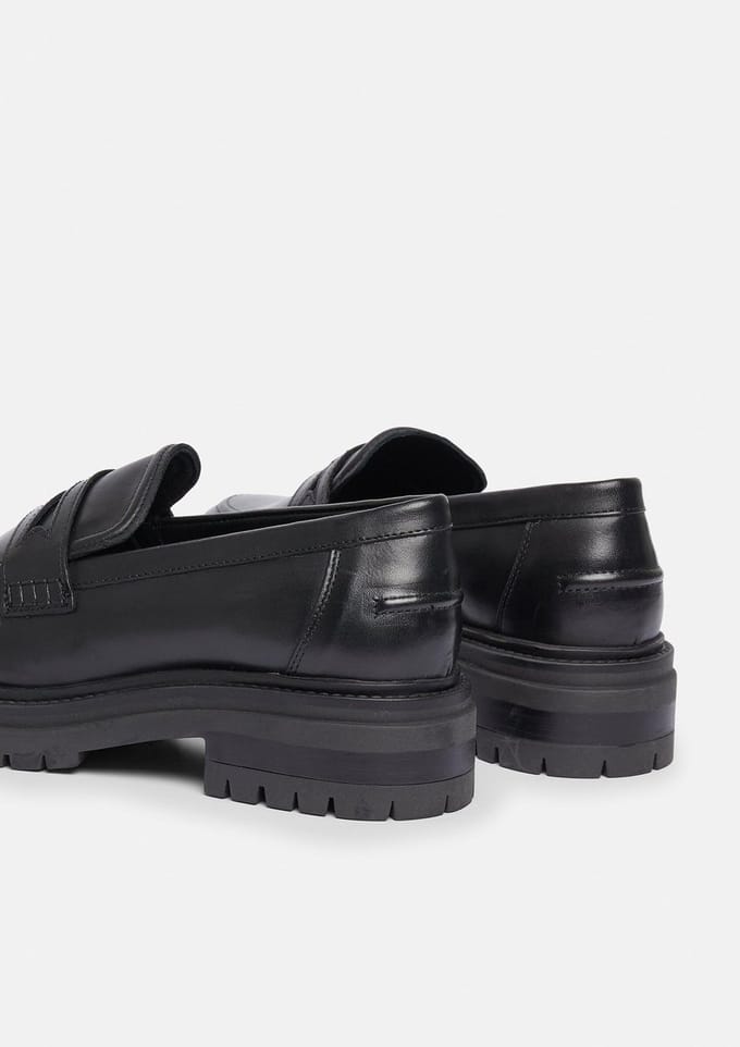Dames platform loafers in gemengd leer COMMA
