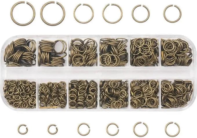 Gemengde grootte ring doe-het-zelf set 4 mm 5 mm 6 mm 7 mm 8 mm 10 mm - Brons
