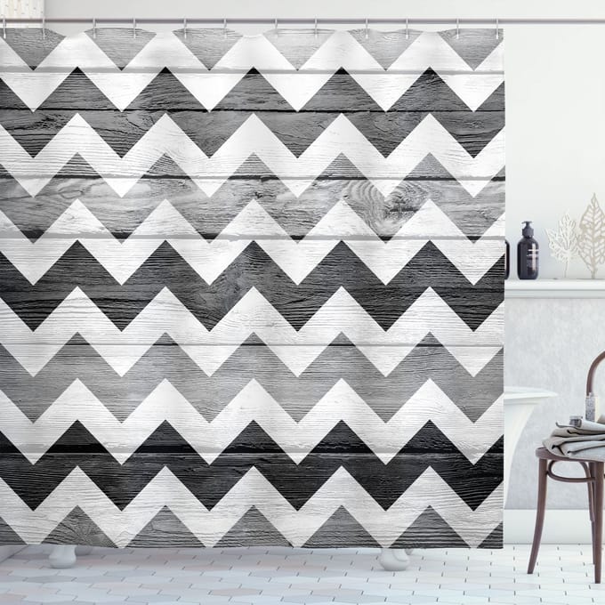 ABAKUHAUS Winkel douchegordijn – houttextuur – 175×180 cm
