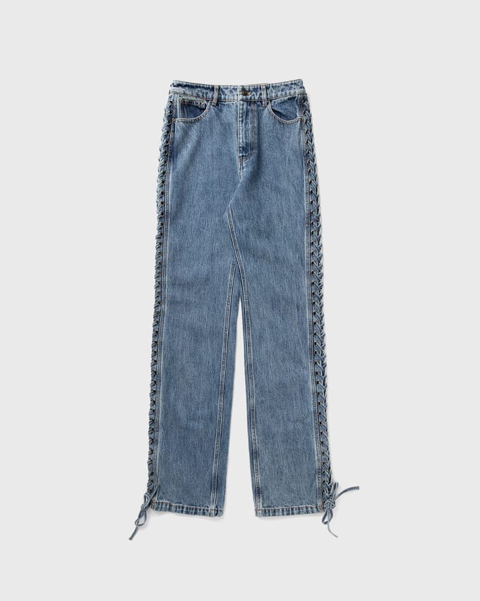 LACED STRAIGHT LEG JEANS