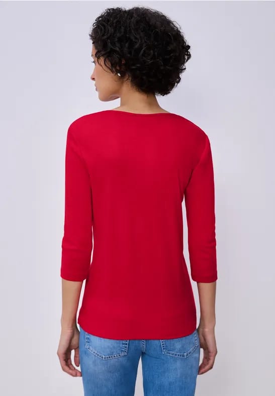 Shirt met hartvormige halslijn