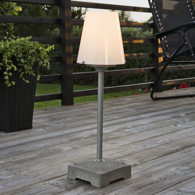 Konstsmide Terraslamp Lucca, grijs, hoogte 59 cm, metaal, IP44