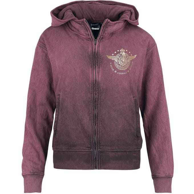 Sabaton Vest met capuchon - Valor Courage Honor - S tot M - voor Vrouwen - wijnrood