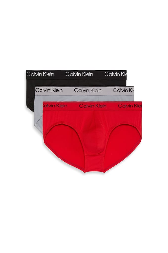 Calvin Klein Hip Brief 3-pack Black/sleet/adrenaline Rush Maat: M | Onderbroeken Outlet | Heren | Zwart