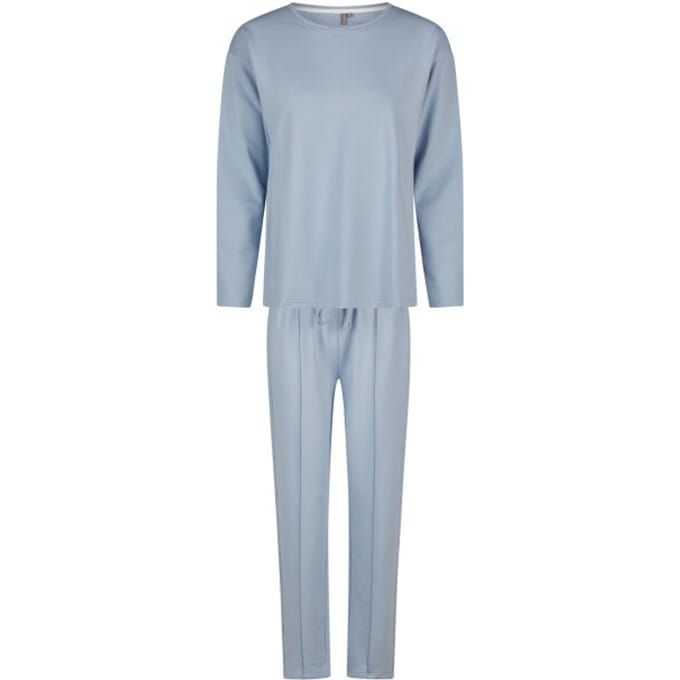 By Louise Dames Huispak Broek + Sweater Effen Blauw - Maat M