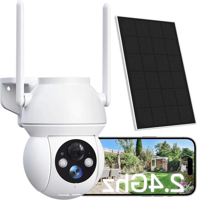 Beveiligingscamera Buiten - WiFi Camera - Huisbewaking - 360 Graden PTZ - 1080P HD - Wit