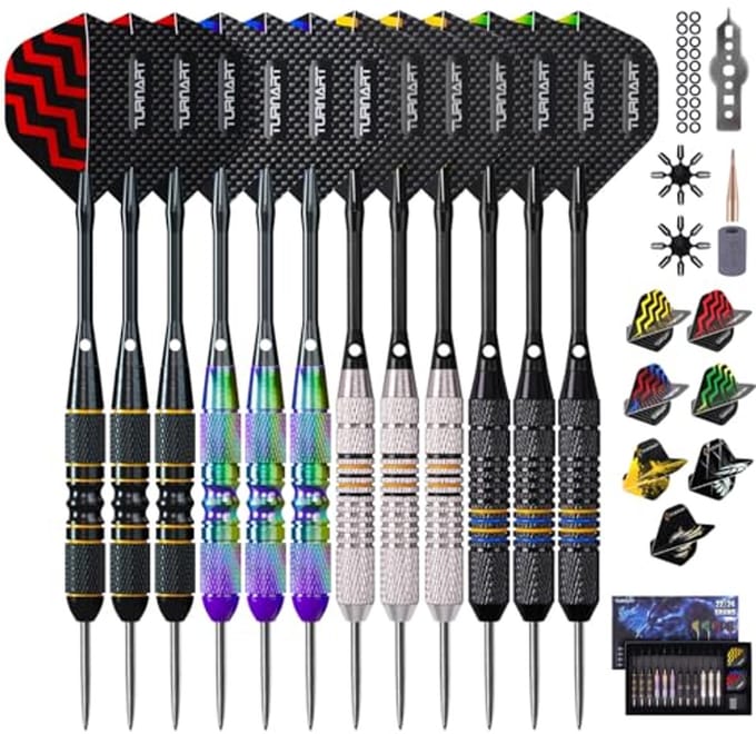 Dartpijlen met Metalen Punt - Set van 12 Stuks