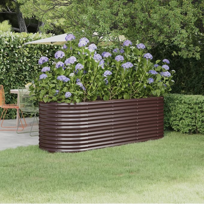vidaXL - Plantenbak - 224x80x68 - cm - gegalvaniseerd - staal - bruin