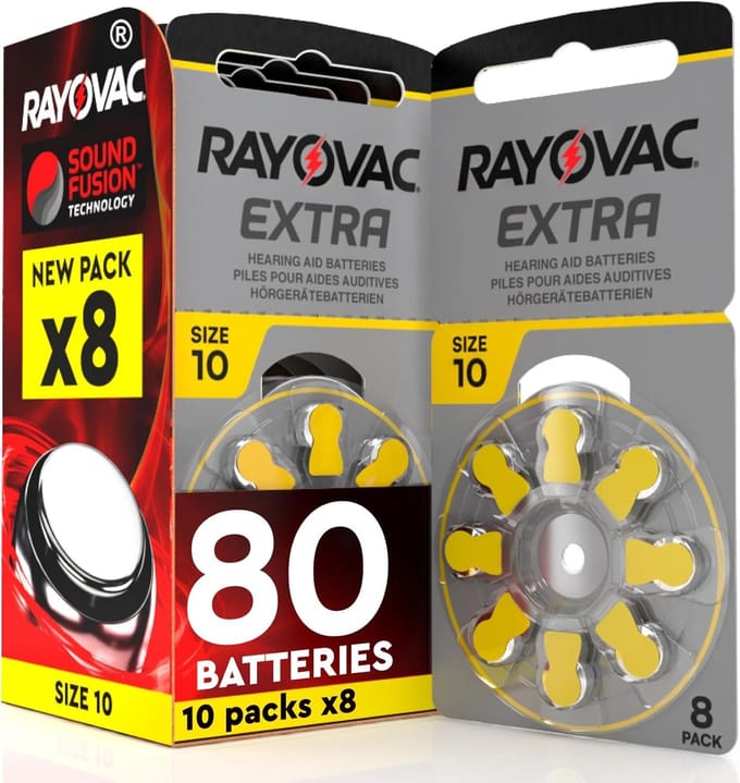 Rayovac Extra Advanced 10 Hoorbatterijen PR70 Geel – 80 Stuks