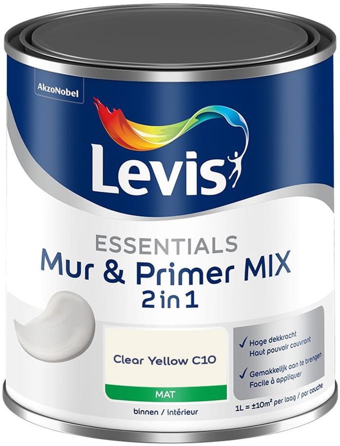 Levis - Essentials Mur & Primer Mix - Clear Yellow C10 - Mengverf - 1 L