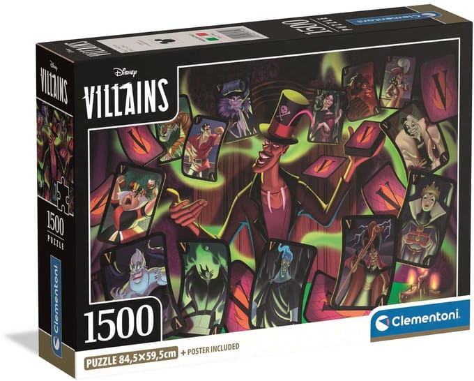 Clementoni - Puzzel - 1500 Stukjes - Disney Villains Compact Box