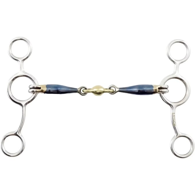 Kaak pessoa double brisure en fer bleu pour cheval Premier Equine