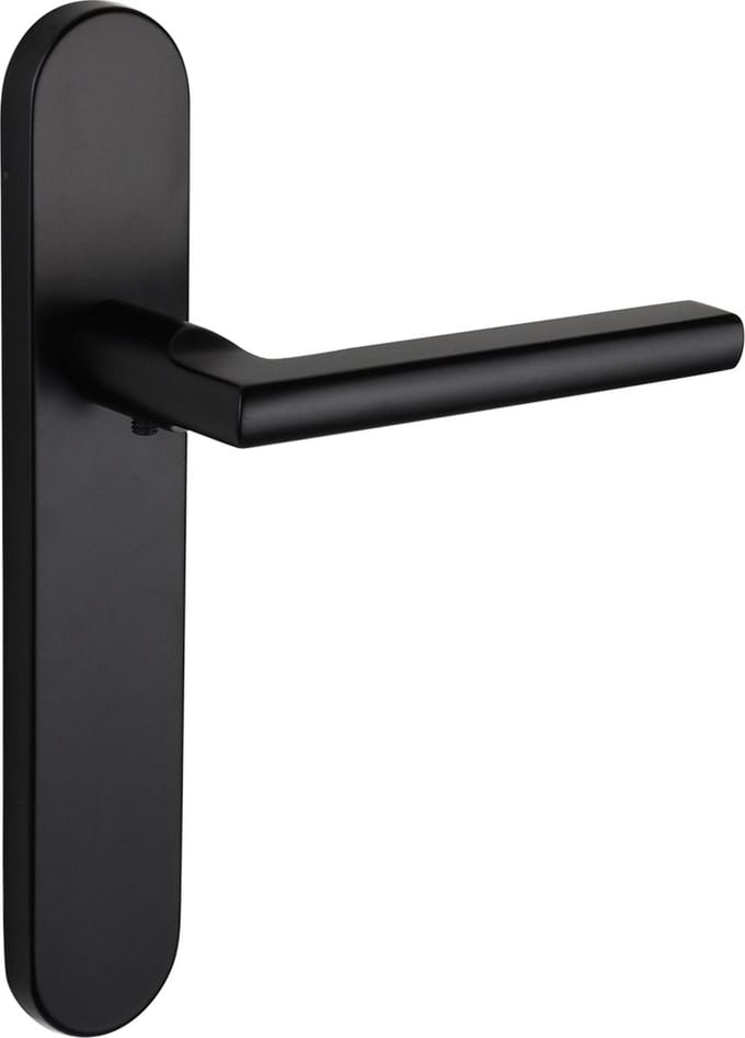 Lavuzo deurkruk Teramo Zwart met afgerond schild | Per set | Deurklink met schild