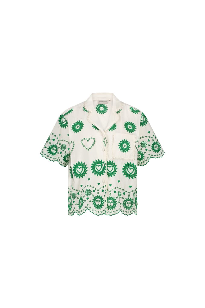 Fabienne Chapot Brielle Blouse Cosy White Maat: 40 | Blouses Outlet | Dames | Groen