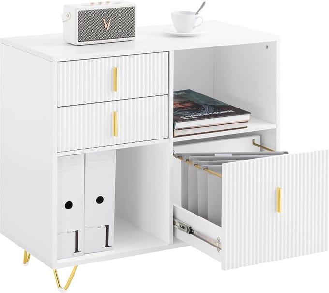Moderne Bureau Organizer met 3 Lades en 2 Open Compartimenten 80 x 40 x 75 cm
