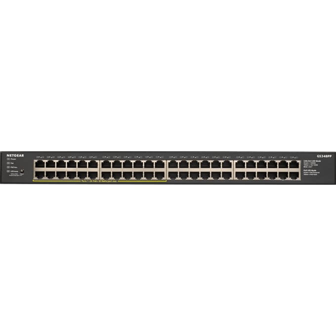 NETGEAR GS348PP - Netwerk Switch - Unmanaged - 1 Gbps - PoE Switch - 48 poorten