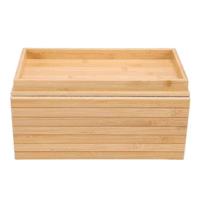 Bankbekerhouder Draagbaar Opvouwbaar Antislip Bambusoïde Sofa Armleuning Tray voor Woonkamer beige