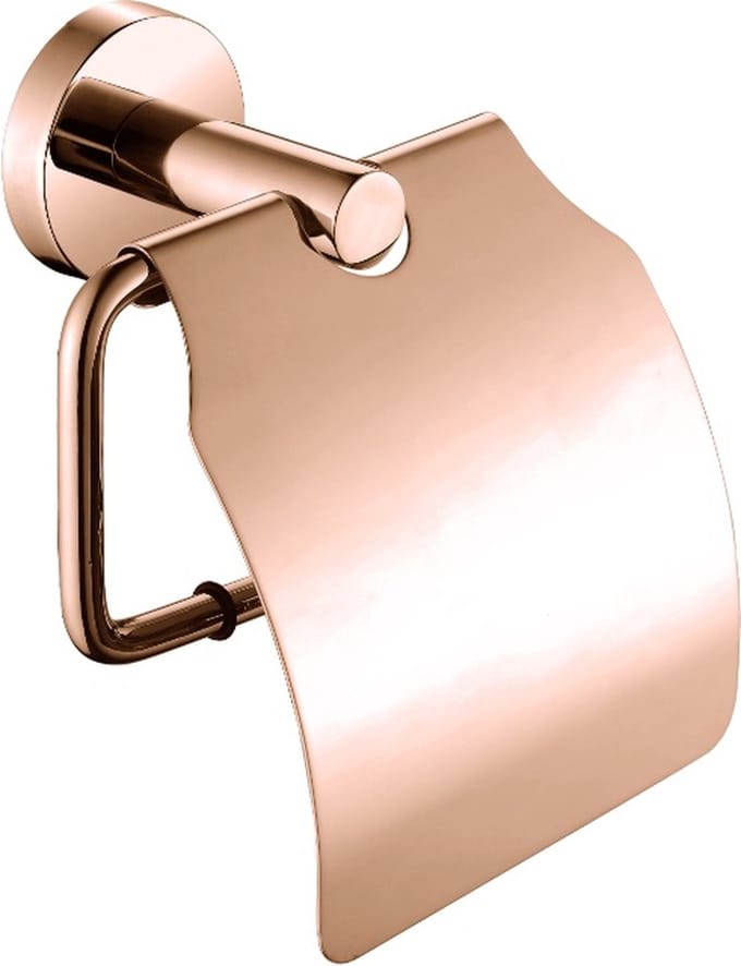 Wc-rolhouder mat rosé goud Rond met klep