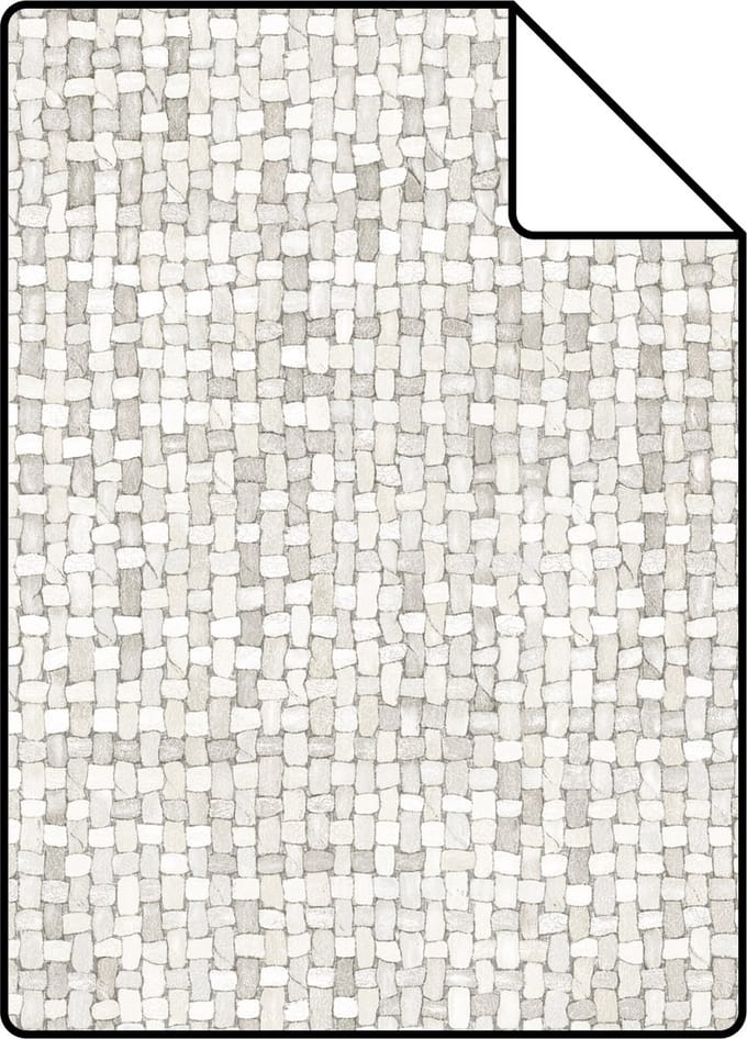 Proefstaal ESTAhome behang geweven linnenstructuur licht warm grijs - 26.5 x 21 cm - 148660-S
