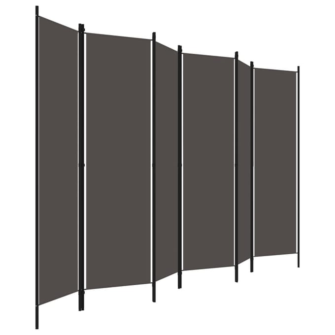 vidaXL - Kamerscherm - met - 6 - panelen - 300x180 - cm - antraciet
