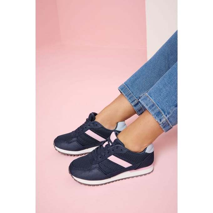 Yours Marineblauwe Colourblocksneakers In Extra Brede Eeepasvormsize 37EEE