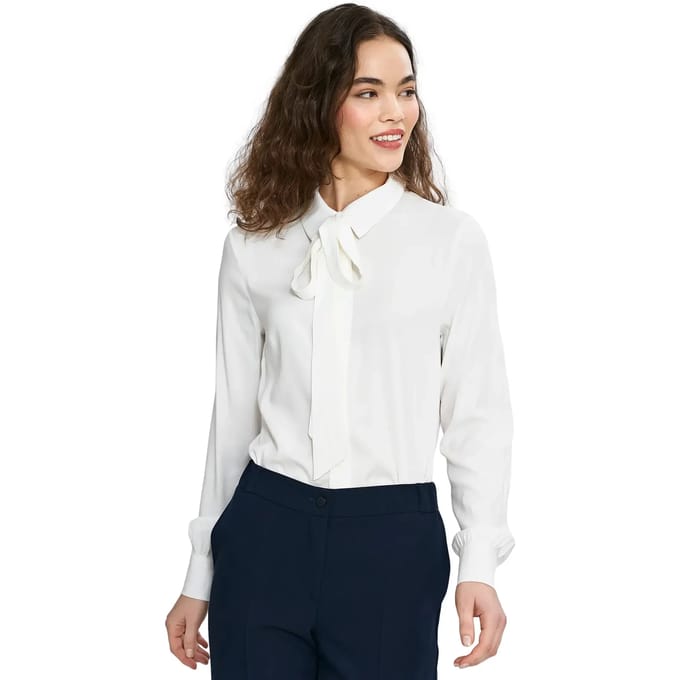 Blouse met strikceintuur bij de hals voor dames Nife
