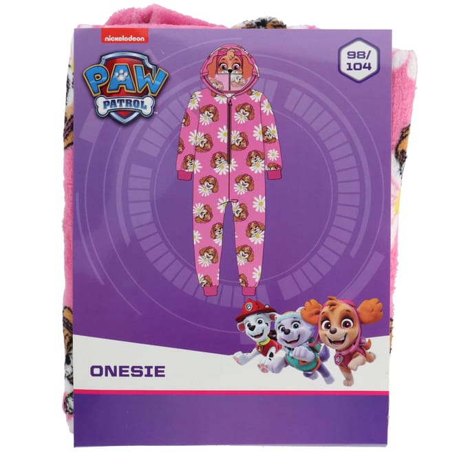 Paw Patrol Coral-Fleece Onesie - Maat 98/104- Polyester - Roze