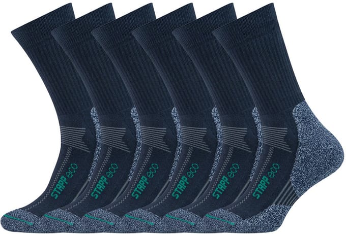Stapp Techno Boston Eco Werksokken | Blauw | Ademend en schokabsorberend | 6 Paar 47-50