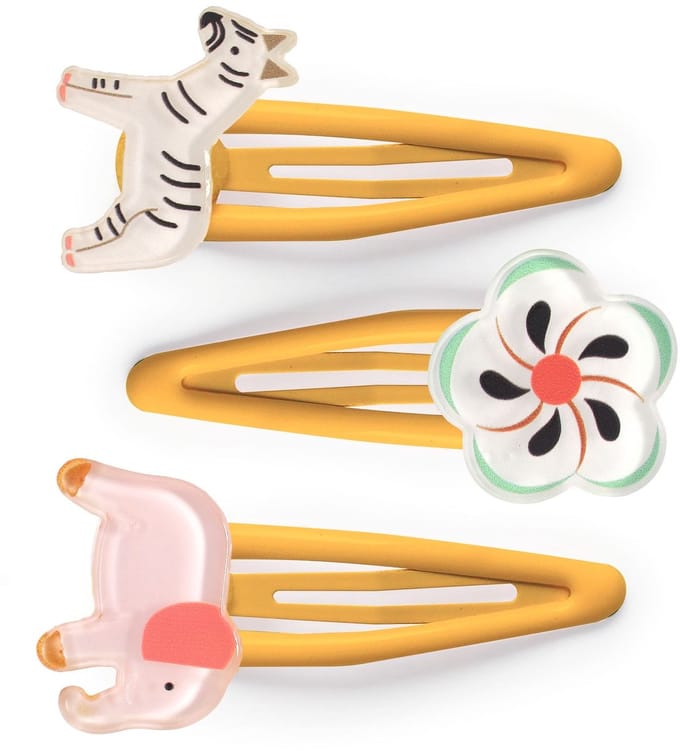 Djeco haaraccessoires - kleurrijke haarspeldjes Nadette set van 3.