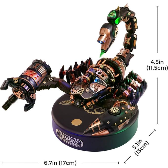 Robotime, 3D DIY Kunststof Bouwpakket Schorpioen/Scorpion, MI04, 17x13x11,5cm