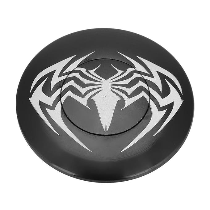 Couvercle de Capuchon Supérieur de Potence Rond à Motif Araignée Noire pour VTT Jeu de Direction de Vélo (Araignée) gray