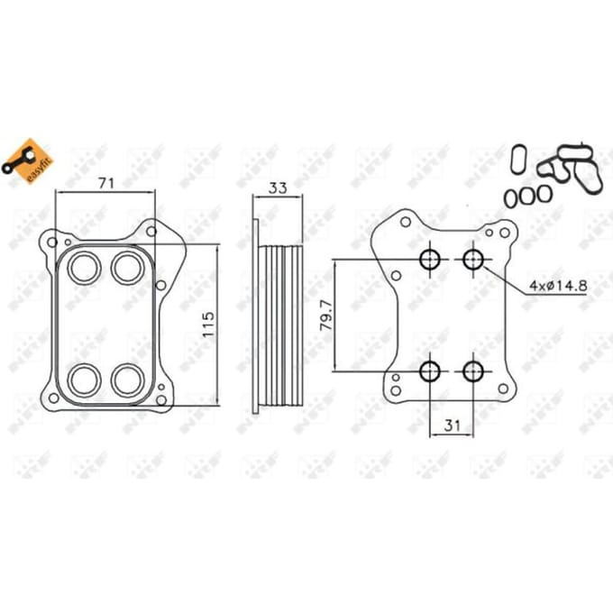 Olie radiator, motorolie  NRF 31167