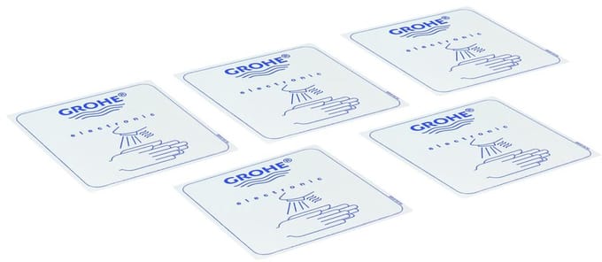 GROHE Sticker 42177 v. WT-ééngatsbatt. met elektronica-pictogram 5 stuks, 4217700M